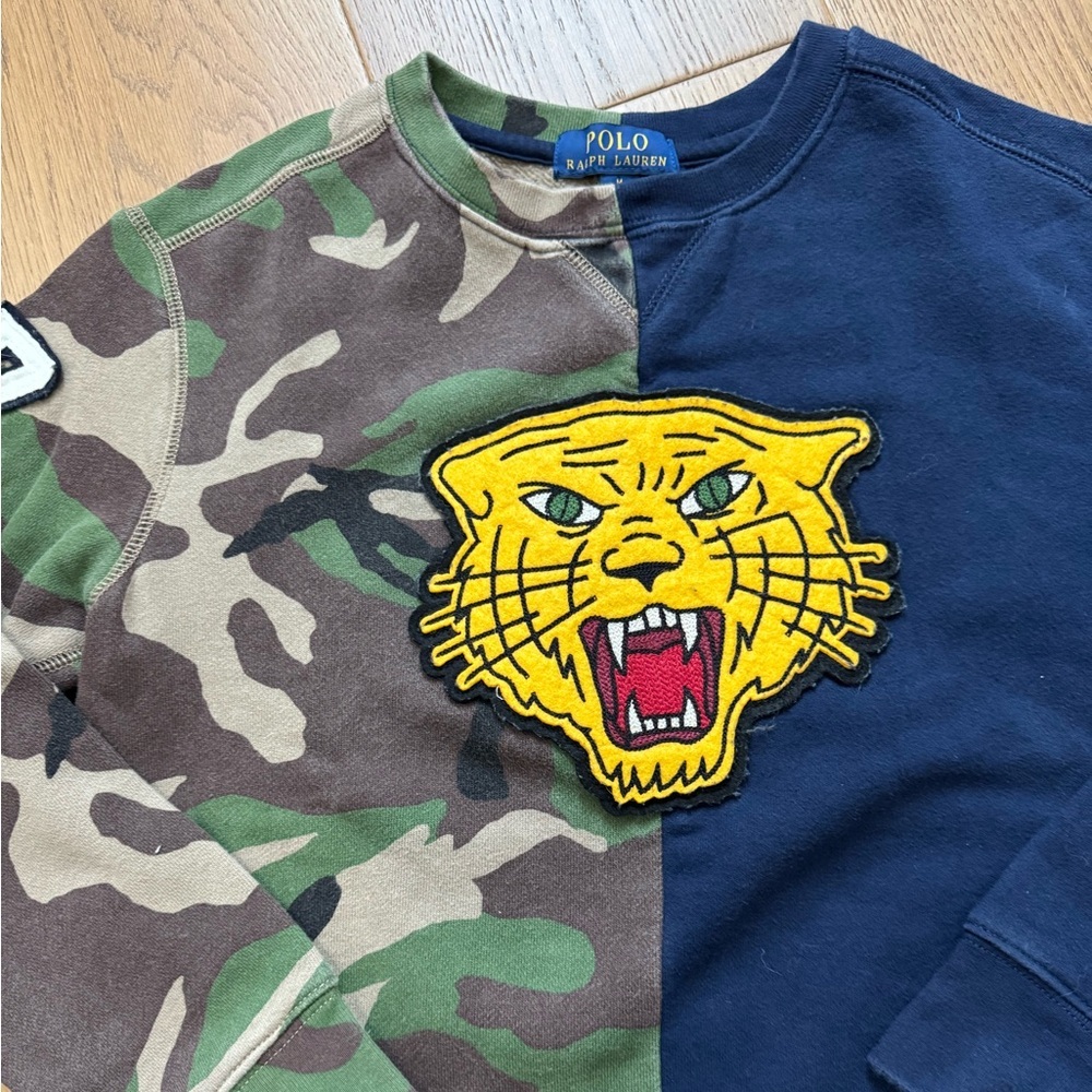 Polo Ralph Lauren Boys Crewneck Sweatshirt - Size M 10-12, Navy Blue, Camo - EUC - Picture 3 of 8